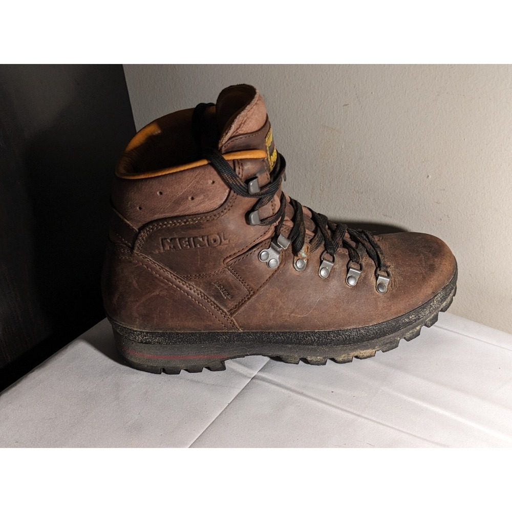 Meindl Hiking Boots Brown Leather Vibram Mens US 7.5 - Picture 6 of 9